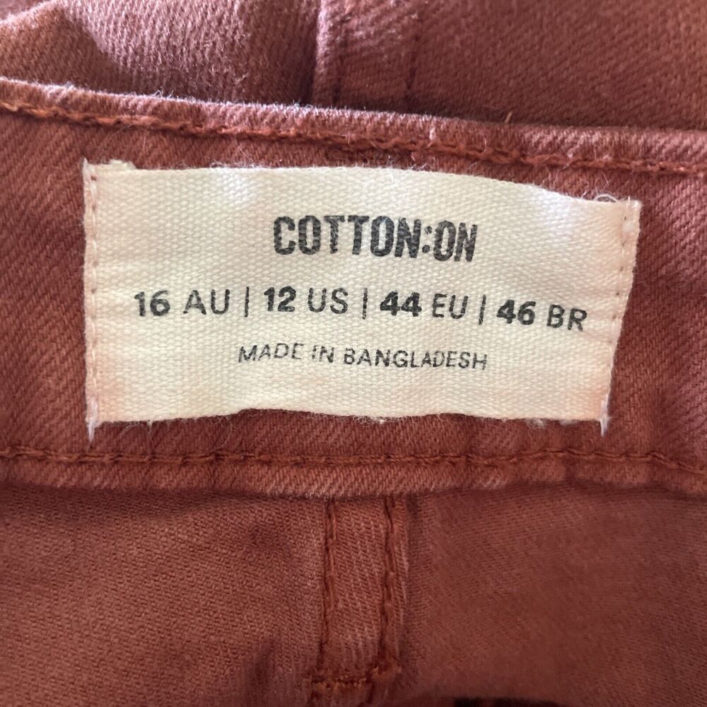 Cotton On Fall Brown Jeans Womens 12‎ Original Flare High Rise Casual Boho Style - Picture 4 of 8